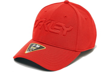 Image of Oakley 6 Panel Stretch Hat Embossed - Mens, Energetic Orange, Small/Medium, 912208-7EN-S/M