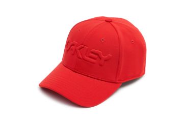 Image of Oakley 6 Panel Stretch Hat Embossed - Mens, High Risk Red, Large/Extra Large, 912208-43A-L/XL