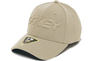 Image of Oakley 6 Panel Stretch Hat Embossed - Mens, Safari, Small/Medium, 912208-31S-S/M