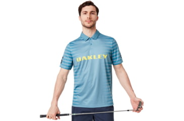 Image of Oakley 75 Auto Polo - Mens, Alien Blue, Medium, 434410-68L-M