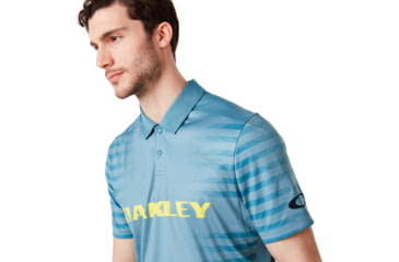 Image of Oakley 75 Auto Polo - Mens, Alien Blue, Medium, 434410-68L-M