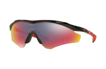 Image of Oakley A M2 FRAME XL OO9345 Sunglasses 934503-45 - Polished Black Frame, Positive Red Iridium Lenses