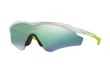 Image of Oakley A M2 FRAME XL OO9345 Sunglasses 934506-45 - Polished White Frame, Jade Iridium Lenses