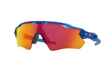 Image of Oakley RADAR EV PATH A OO9275 Single Vision Prescription Sunglasses, 135mm, Translucent Sapphire, OO9275-927524-35-SV