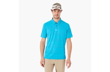 Image of Oakley Aero Stripe Jacquard Polo - Mens, Atomic Blue, Extra Large, 434034-6B2-XL