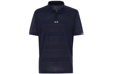 Image of Oakley Aero Stripe Jacquard Polo - Mens, Fathom, Large, 434034-6AC-L