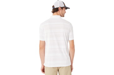 Image of Oakley Aero Stripe Jacquard Polo - Mens, White, Small, 434034-100-S