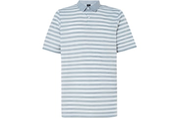 Image of Oakley Aero Striped Polo - Mens, Fog Grey, 2XL, FOA400130-27G-XXL