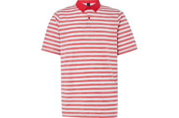 Image of Oakley Aero Striped Polo - Mens, High Risk Red, Small, FOA400130-43A-S