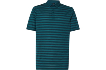 Image of Oakley Aero Striped Polo - Mens, Pine Forest, Extra Large, FOA400130-73N-XL