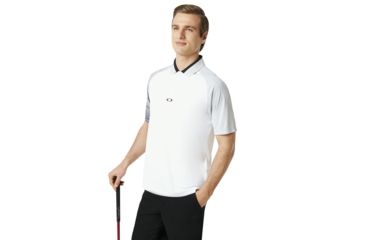 Image of Oakley Aerodynamic Golf Polo Short Sleeve - Mens, White, 3XL 434351-100-XXXL