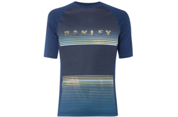 Image of Oakley Asymmetrical Dynamic Rashguard - Mens, Dark Blue, Medium, 482461-609-M