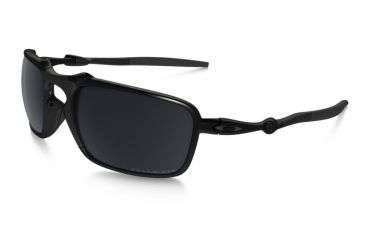 Image of Oakley Badman Sunglasses Dark Carbon Frame, Black Iridium Polarized Lens-OO6020-01