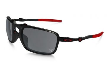 Image of Oakley Badman Sunglasses Dark Carbon Frame, Black Iridium Polarized Lens-OO6020-07
