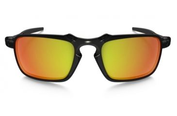 Image of Oakley Badman Sunglasses Dark Carbon Frame, Ruby Iridium Polarized Lens-OO6020-03
