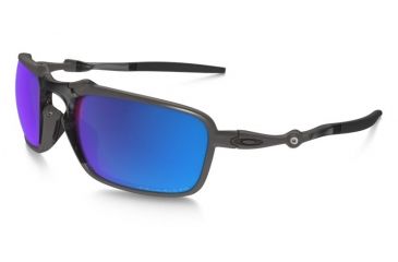 Image of Oakley Badman Sunglasses Plasma Frame, Sapphire Iridium Polarized Lens-OO6020-04