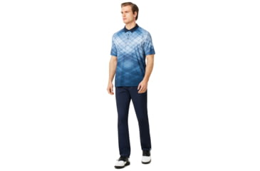 Image of Oakley Barkie Gradient Golf Polo Short Sleeve - Mens, Fathom, Extra Small, 434312-6AC-XS