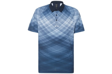 Image of Oakley Barkie Gradient Golf Polo Short Sleeve - Mens, Fathom, Extra Small, 434312-6AC-XS