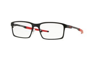Image of Oakley BASE PLANE OX3232 Prescription Eyeglasses 323205-52 - Satin Black Frame, Clear Lenses