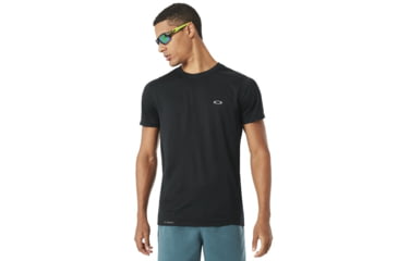 Image of Oakley Base Short Sleeve - Mens, Blackout, Extra Small, 434006-02E-XS