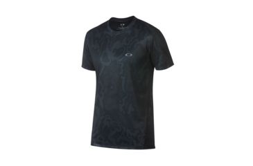 Image of Oakley Base Short Sleeve - Mens, Blackout Topo Map, Extra Small, 434006-0A1-XS
