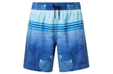 Image of Oakley Beach Flower Striped 18 Inches - Mens, Flash Blue, Extra Large, 482450-6FA-XL
