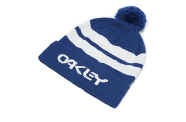 Image of Oakley Beanie B1B Logo Striped - Mens, White, One Size 912019-100-U
