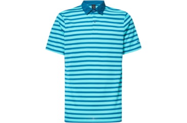 Image of Oakley Bicolor Striped Short Sleeve Polo - Mens, Interstellar Blue, 2XL, FOA400129-6TR-XXL