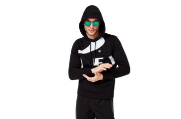 Image of Oakley Big Logo Ellipse Hoodie - Mens, Blackout, Extra Small, 472589-02E-XS