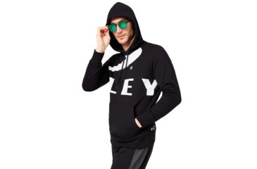 Image of Oakley Big Logo Ellipse Hoodie - Mens, Blackout, Extra Small, 472589-02E-XS