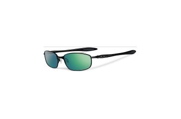 Image of Oakley Blender Sunglasses, Emerald Iridium Polarized Lens, Polished Black Frame OO4059-13
