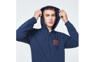 Image of Oakley Bold O-Grip Full Zip Hoodie - Mens, Foggy Blue, Small, FOA400572-6FB-S