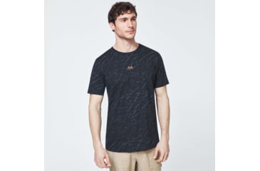 Image of Oakley Broken Glass Short Sleeve Tee - Mens, Black Glass Print, Large, FOA400048-94T-L