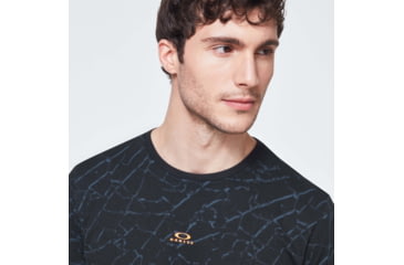 Image of Oakley Broken Glass Short Sleeve Tee - Mens, Black Glass Print, Large, FOA400048-94T-L