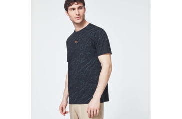 Image of Oakley Broken Glass Short Sleeve Tee - Mens, Black Glass Print, Large, FOA400048-94T-L