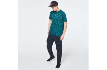 Image of Oakley Broken Glass Short Sleeve Tee - Mens, Green Glass Print, Extra Large, FOA400048-94D-XL