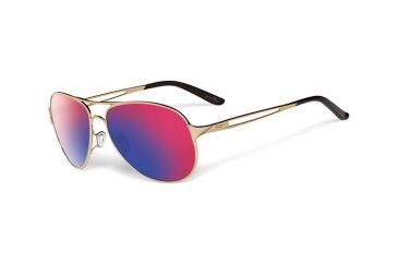 Image of Oakley Caveat Aviator Sunglasses, Polished Gold Frame, Positive Red Iridium Lens OO4054-14