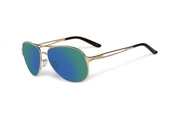 Image of Oakley Caveat Aviator Sunglasses, Polished Gold Frame, Jade Iridium Lens OO4054-15