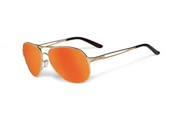 Image of Oakley Caveat Aviator Sunglasses, Polished Gold Frame, Fire Iridium Lens OO4054-17
