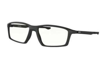 Image of Oakley CHAMBER OX8138 Eyeglass Frames 813801-55 - Satin Black Frame, Clear Lenses