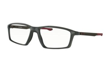 Image of Oakley CHAMBER OX8138 Eyeglass Frames 813803-53 - Polished Grey Smoke Frame, Clear Lenses
