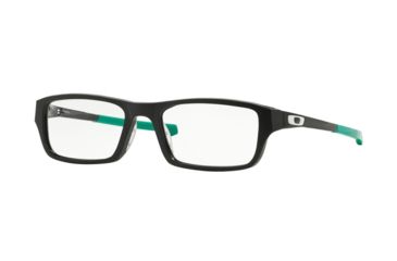 Image of Oakley Chamfer Mens Eyeglasses 803909-53 - Satin Black/Sea Foam Frame, Clear Lenses