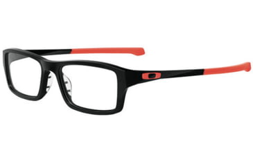 Image of Oakley Chamfer Mens Eyeglasses, Matte Black/Neon Red Frame, 51mm OX8039-0751