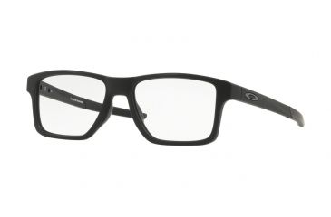 Image of Oakley CHAMFER SQUARED OX8143 Eyeglass Frames 814301-52 - Satin Black Frame, Clear Lenses