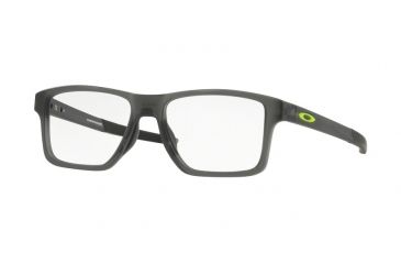 Image of Oakley CHAMFER SQUARED OX8143 Eyeglass Frames 814302-52 - Satin Grey Smoke Frame, Clear Lenses