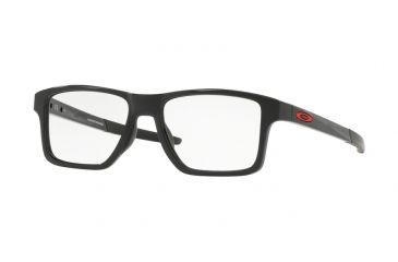 Image of Oakley CHAMFER SQUARED OX8143 Eyeglass Frames 814303-52 - Polished Black Frame, Clear Lenses