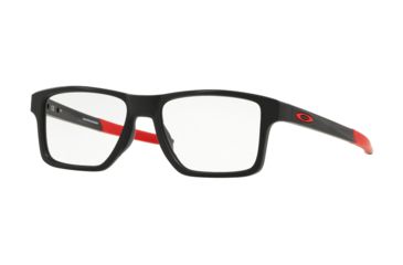 Image of Oakley CHAMFER SQUARED OX8143 Eyeglass Frames 814305-54 - Satin Black Frame, Clear Lenses
