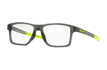 Image of Oakley CHAMFER SQUARED OX8143 Eyeglass Frames 814306-52 - Polished Grey Smoke Frame, Clear Lenses
