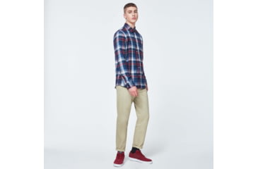 Image of Oakley Checked Woven Long Sleeve Shirt 3 - Mens, Blue-Burgundy-White Check, Large, FOA400538-9DC-L