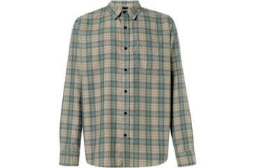 Image of Oakley Checked Woven Long Sleeve Shirt 4 - Mens, Turquoise-Sand Check, Medium, FOA400555-9DE-M